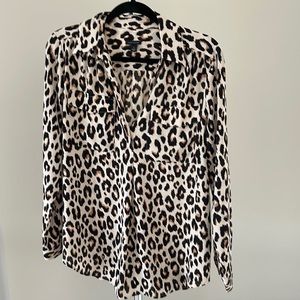 Ann Taylor leopard print camp shirt size medium